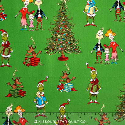 How the Grinch Stole Christmas 5 - Christmas Grinch Collage Holiday Yardage