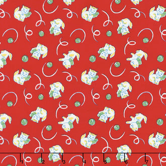 Toy Chest 3 - Kitties Red Yardage
