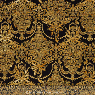 Holiday Flourish - Antique Ornate Metallic Yardage