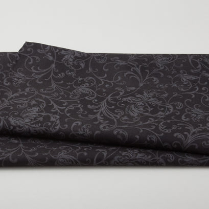 Poinsettia & Pine Favorites - Scroll Black 2 Yard Cut