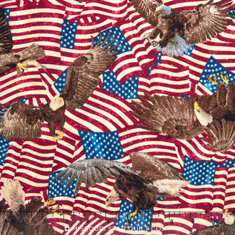 Stonehenge Land of the Free - Flags and Eagles Yardage