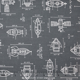 Spaced Out - Blueprint Grey Yardage