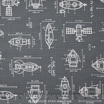 Spaced Out - Blueprint Grey Yardage