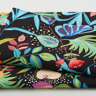 Hothouse Magic - Hothouse Flowers Black 2 Yard Cut