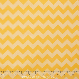 Small Cotton Chevrons - Tone on Tone Yellow Yardage