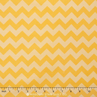 Small Cotton Chevrons - Tone on Tone Yellow Yardage
