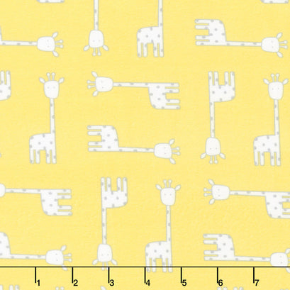 Penned Pals Flannel - Yellow Colorstory Giraffes Yellow Yardage
