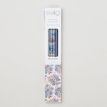 Full Bloom + Coral Reusable Straw Set Alternative View #2