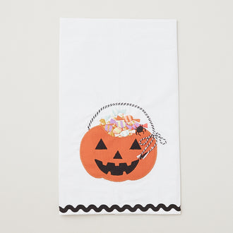 Candy Pumpkin Pail Tea Towel