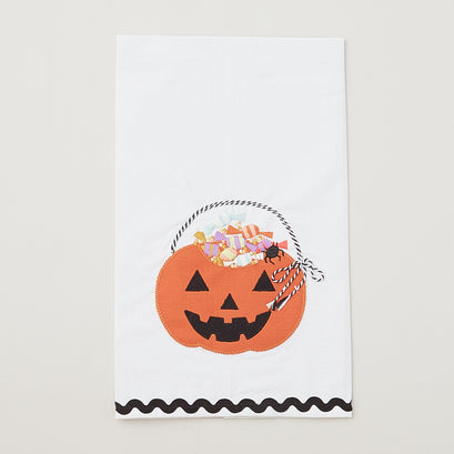 Candy Pumpkin Pail Tea Towel