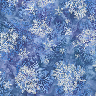 Artisan Batiks - Northwoods 7 Branches Winter Metallic Yardage