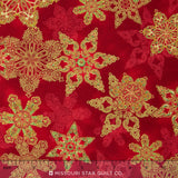 Holiday Flourish - Crimson Metallic Yardage