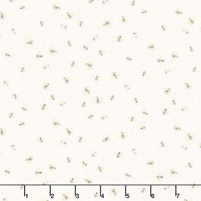 Home Sweet Home - Bees On Honeycombs Ecru Yardage
