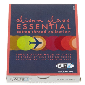 Alison Glass's Essential Collection Aurifil 50 Wt Cotton Mako Small Spool Thread - 10 Small Spool Pack