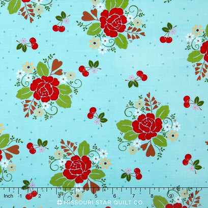 Sew Cherry 2 - Main Aqua Yardage