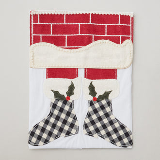 Santa Down the Chimney Tea Towel