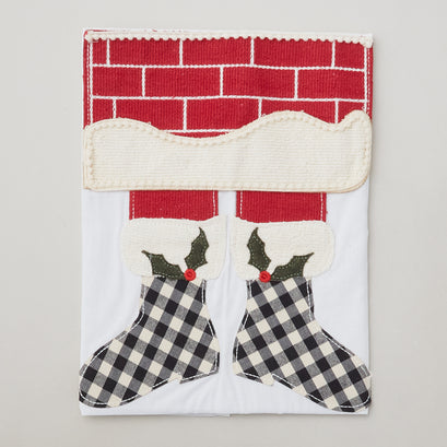 Santa Down the Chimney Tea Towel