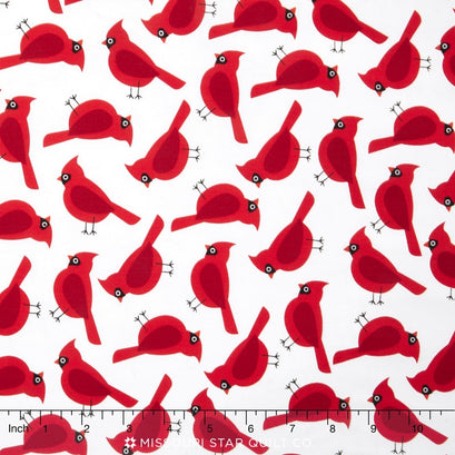 Jingle 4 - Holiday Colorstory Cardinals White Yardage