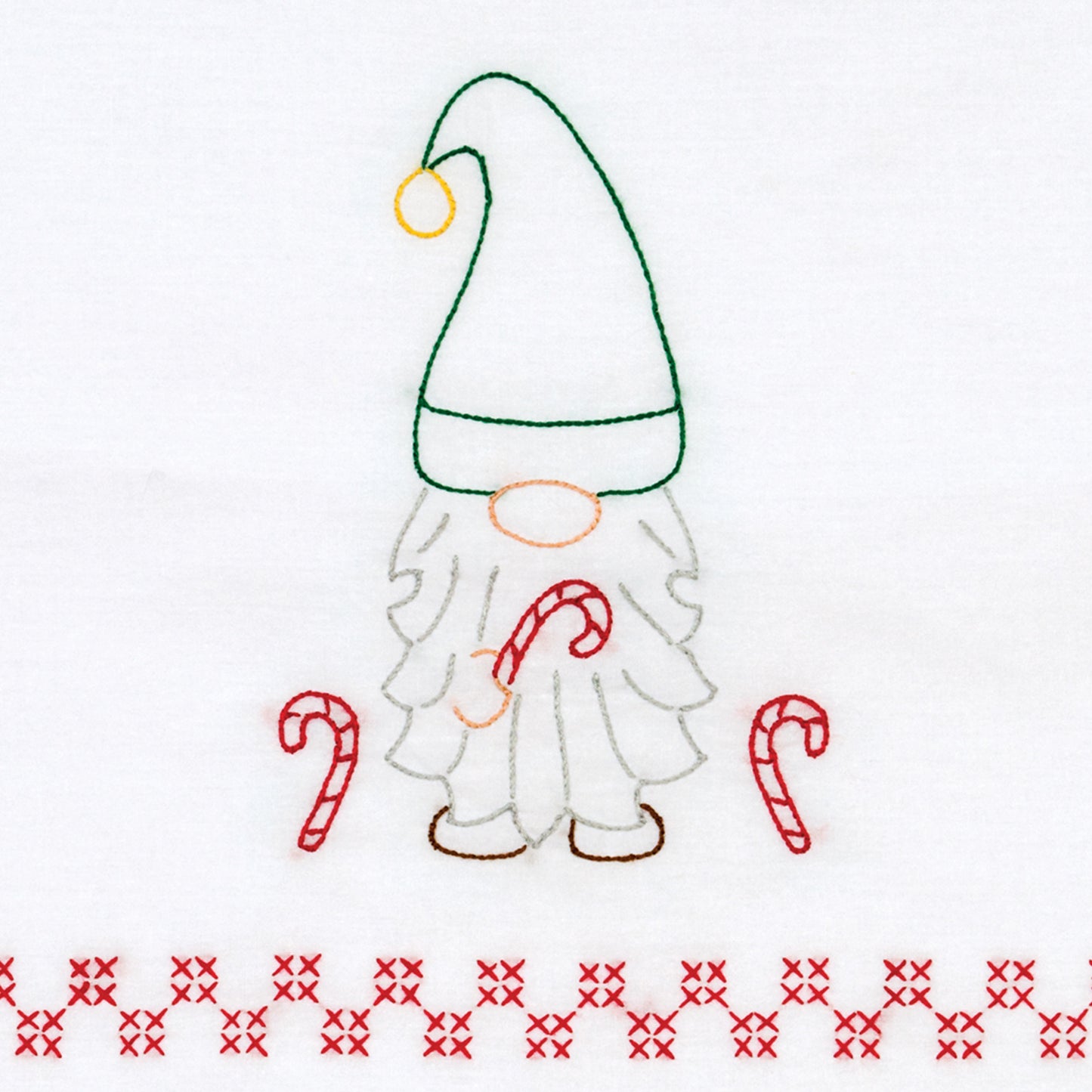 Christmas Gnome Embroidery Hand Towel Set Alternative View #1