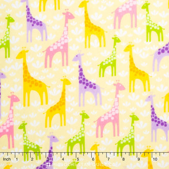 The Wild Bunch Flannel - Spring Giraffes Yardage