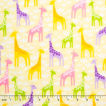 The Wild Bunch Flannel - Spring Giraffes Yardage