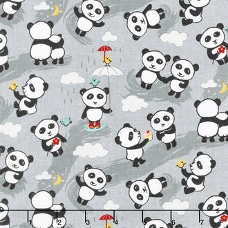 Panda Love - Toss Gray Yardage