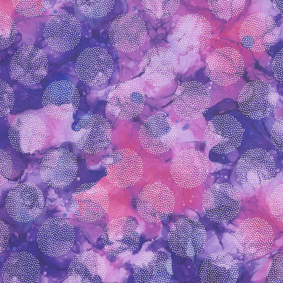 Dragonfly Dance - Dots Purple Multi Yardage
