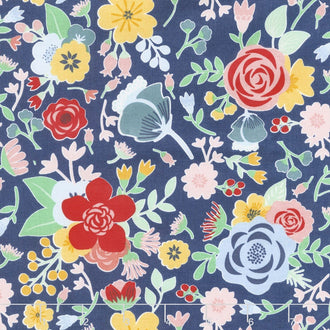 Midnight Blooms - Midnight Main Navy Yardage