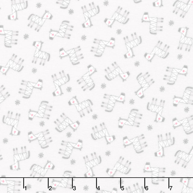 Snuggle In The Jungle Flannel Baby Zebra Grey Yardage