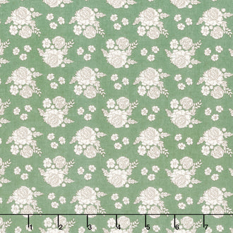 Bloomberry - Petite Flowers Green Yardage