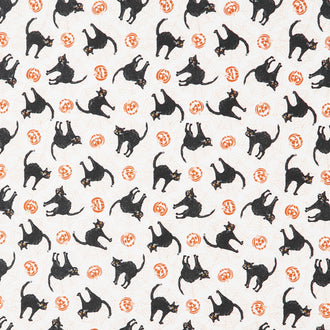 Meow-Gical Night - Scaredy Cats Cream Yardage