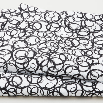 Black Tie - Circles Black/White 108" Wide 3 Yard Cut