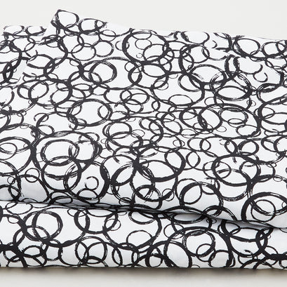 Black Tie - Circles Black/White 108" Wide 3 Yard Cut