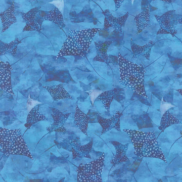 Calypso III - Stingrays Blue Yardage Primary Image