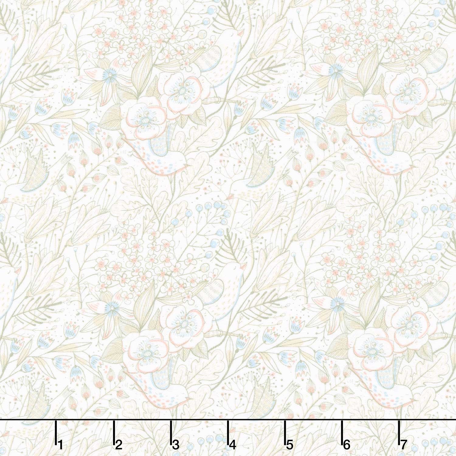 Whimsy Tweets Cream Yardage Whimsy tweets cream yardage