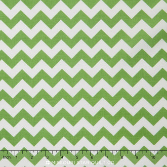Small Cotton Chevrons - Green Yardage