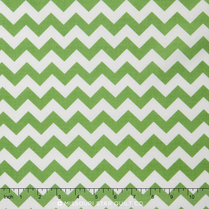 Small Cotton Chevrons - Green Yardage