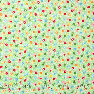 Backyard Roses - Backyard Floral Mint Yardage