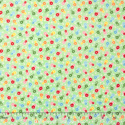 Backyard Roses - Backyard Floral Mint Yardage