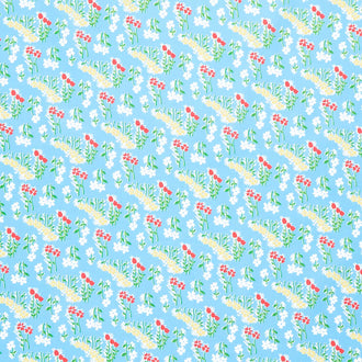Garden Party - Flower Field Blue Yardage