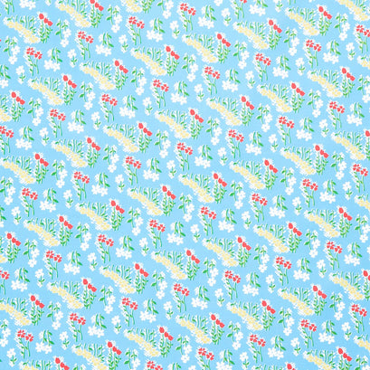 Garden Party - Flower Field Blue Yardage