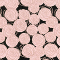 Bliss - Roses Black with Rose Gold Sparkle Yardage