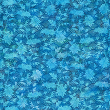 Oriental Gardens - Fan Floral Teal Digitally Printed Yardage