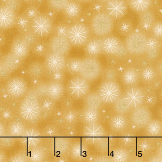 Winter's Grandeur - Champagne Twinkle Gold Metallic Yardage