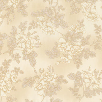 Paris Romance - Flowers Ivory Yardage