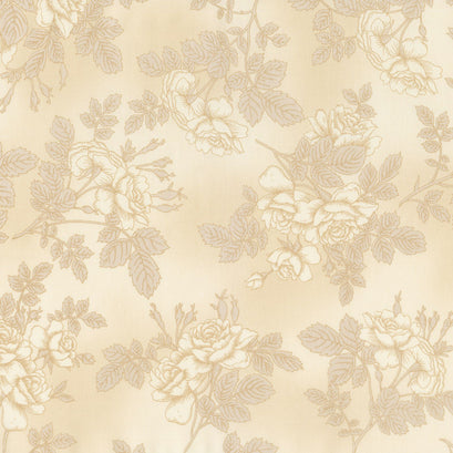 Paris Romance - Flowers Ivory Yardage