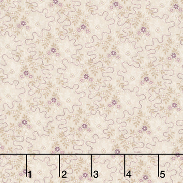 Plumberry III - Three Blooms Tan Yardage