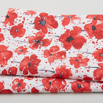 Pop of Red Favorites - Poppy White 2 Yard Cut