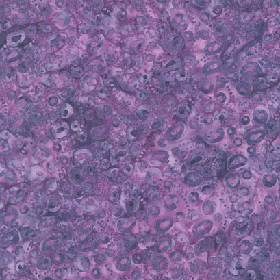 Fairy Floss Batiks - Woodblock Drops Purple Yardage
