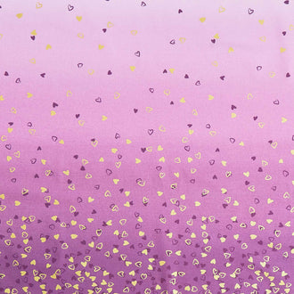 I Heart Ombre - Heart Ombre Mauve Metallic Yardage